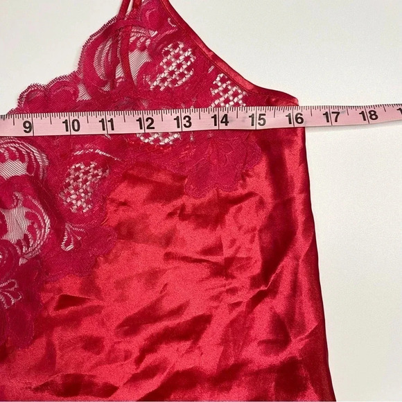 Vintage Victoria’s Secret Small Lace Trim Chemise Slip Nightgown Hot Pink - Picture 7 of 8